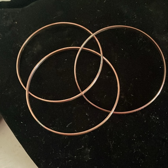 Vintage 1980s 8” Guess triple mixed metal copper bangle bracelets - Picture 6 of 11